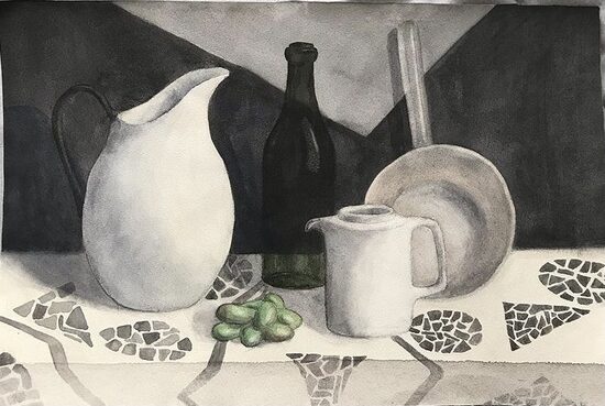 Vīnogas ar gaišu melnbalto   32.5*48.5